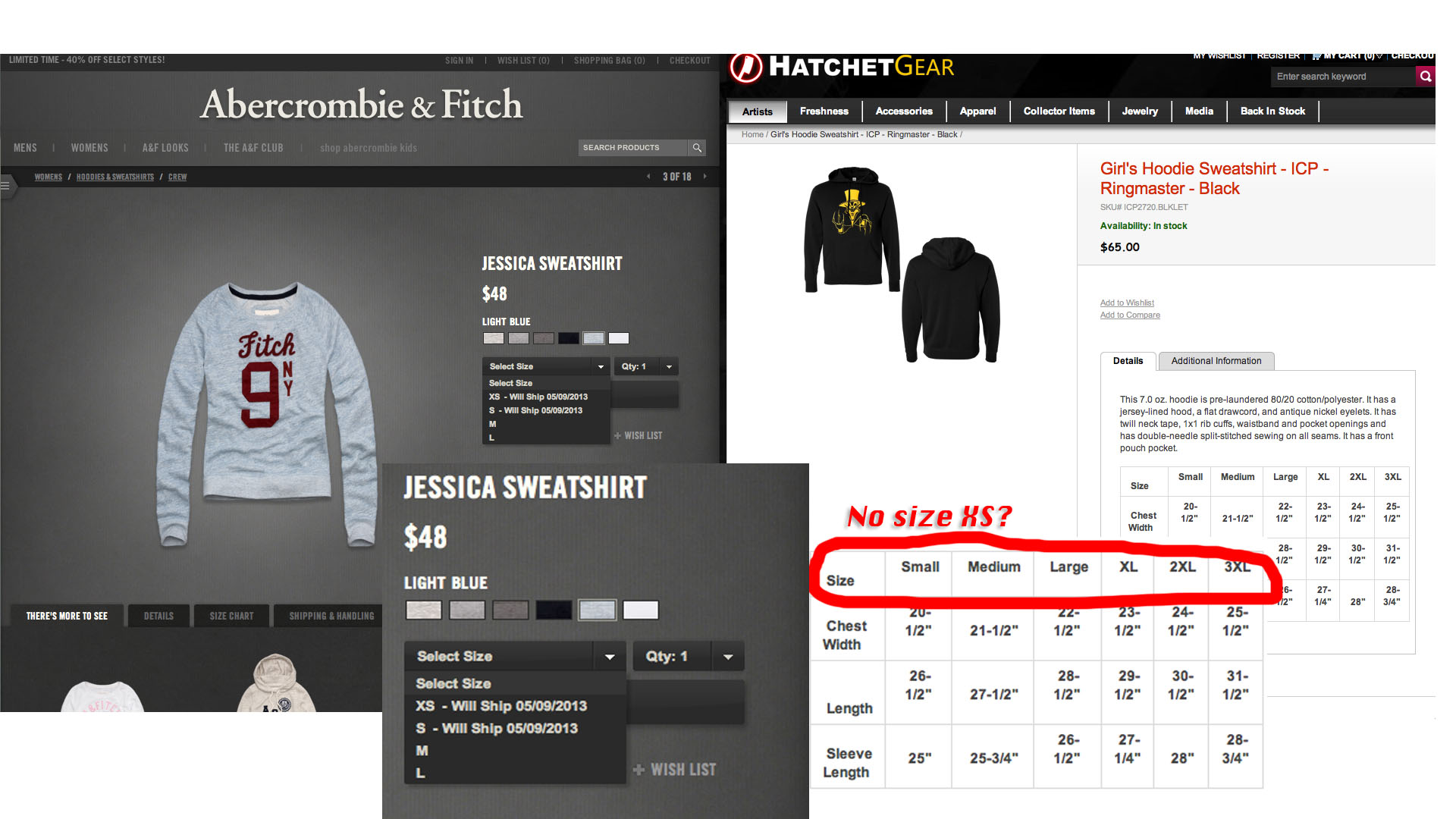 abercrombie sizes